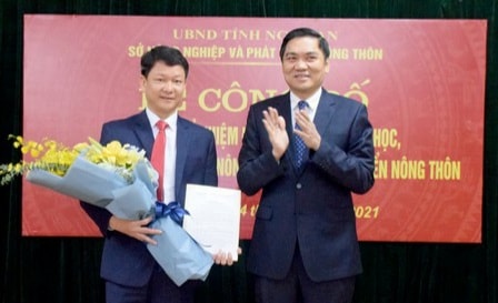 Nghệ An bổ nhiệm Phó Giám đốc Sở Nông nghiệp và Phát triển Nông thôn