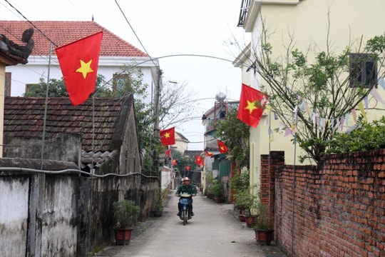 Đường quê rợp cờ hoa chào mừng Đại hội Đảng toàn quốc lần thứ XIII 
