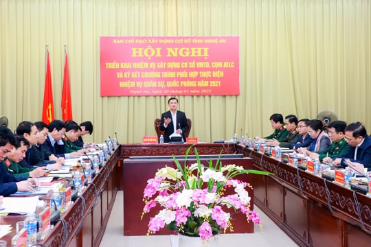 Nghệ An triển khai nhiệm vụ xây dựng cơ sở vững mạnh toàn diện, cụm an toàn làm chủ năm 2021