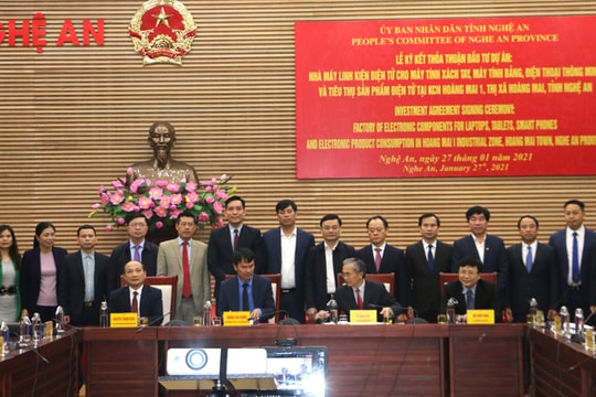 Ký biên bản ghi nhớ Dự án đầu tư 200 triệu USD sản xuất linh kiện điện tử tại KCN Hoàng Mai 1