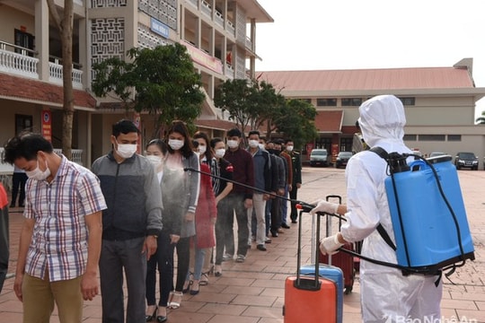 Nghệ An: Hơn 400 công dân trở về quê từ các địa phương có dịch