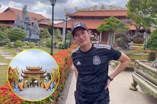 Huy Khánh hé lộ hình ảnh đặc biệt khi tới thăm nhà thờ Tổ trăm tỷ của Hoài Linh