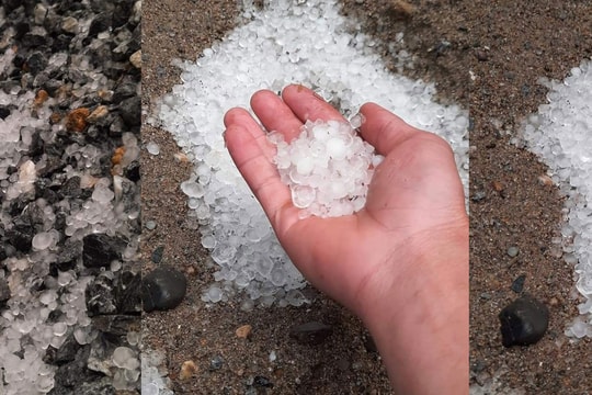 Mưa đá rơi trắng trời huyện biên giới Kỳ Sơn