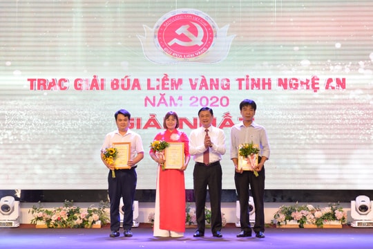 Nghệ An trao giải Cuộc thi Báo chí viết về xây dựng Đảng “Búa liềm vàng” năm 2020