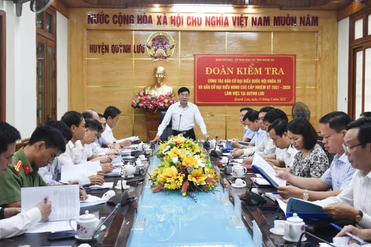 Phó Bí thư Thường trực Tỉnh ủy kiểm tra công tác chuẩn bị bầu cử tại Quỳnh Lưu