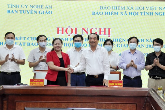 Ký kết phối hợp thực hiện chính sách, pháp luật BHXH, BHYT trên địa bàn Nghệ An