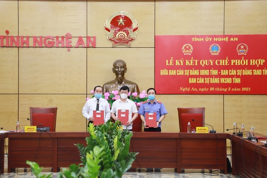 Ký kết Quy chế phối hợp giải quyết các vụ án hành chính, dân sự, khiếu nại, tố cáo