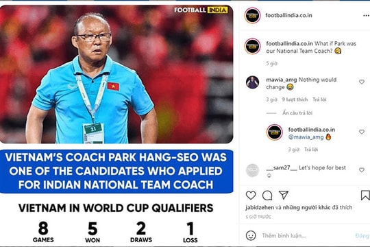 Truyền thông Ấn Độ ao ước HLV Park Hang Seo; AFC Cup có thể bị hủy
