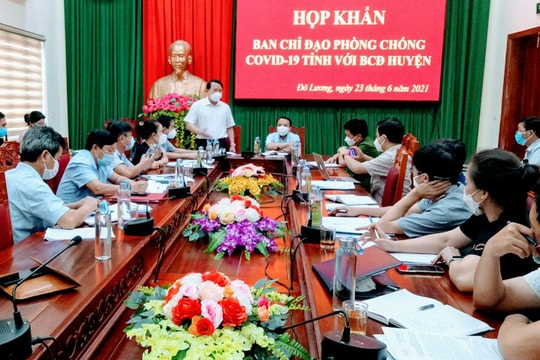 Đồng ý cách ly khu vực Công an huyện Đô Lương sau khi xuất hiện ca bệnh Covid -19