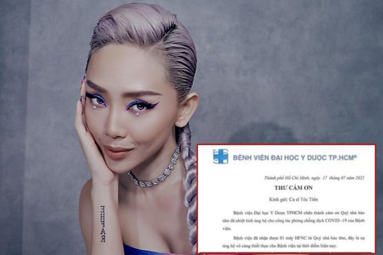 Dân mạng 'thả tim' cho Tóc Tiên khi bán túi hàng hiệu, mua máy thở tặng bệnh viện