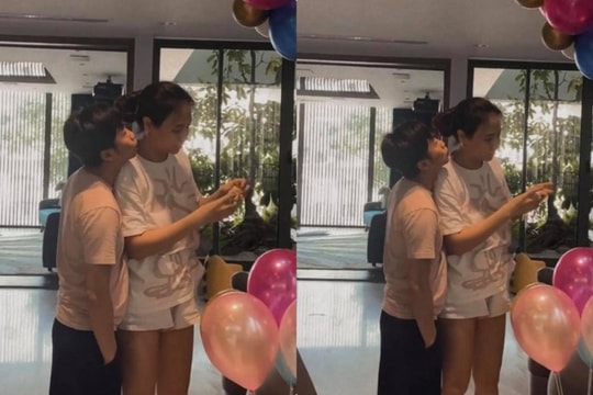 Cường Đô La gặp khó khăn khi muốn hôn má vợ 