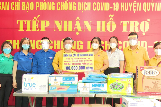 Các địa phương, đơn vị, doanh nghiệp ủng hộ Quỳnh Lưu phòng, chống dịch Covid - 19