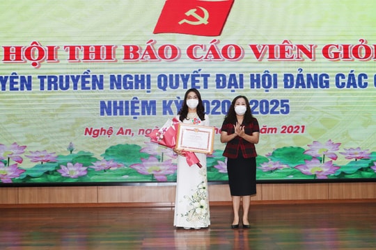 Bế mạc trao giải Hội thi Báo cáo viên giỏi Đảng ủy Khối Các cơ quan tỉnh Nghệ An