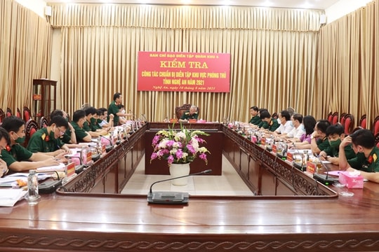 Kiểm tra công tác chuẩn bị diễn tập khu vực phòng thủ tỉnh Nghệ An năm 2021