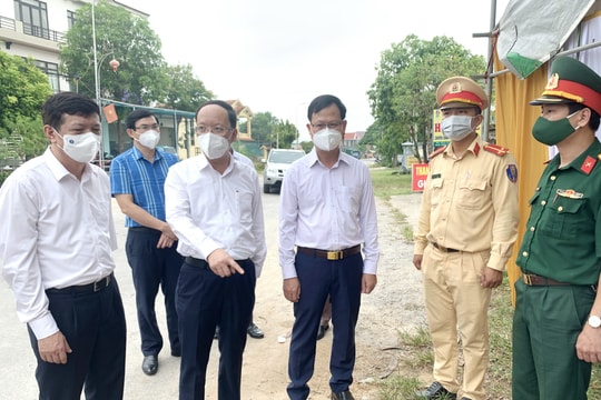 Chủ nhiệm Ủy ban kiểm tra Tỉnh ủy kiểm tra công tác phòng, chống dịch tại Yên Thành
