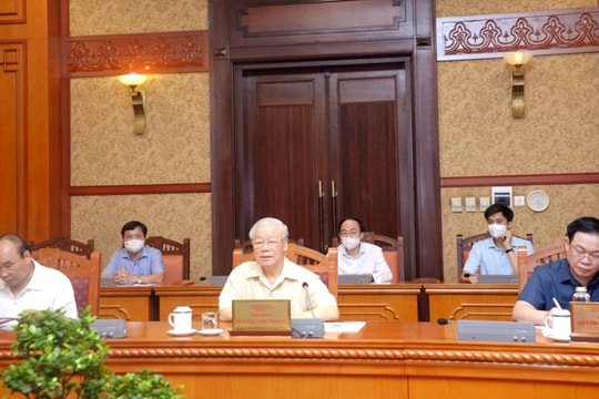 Tổng Bí thư chủ trì cuộc họp lãnh đạo chủ chốt về công tác phòng, chống Covid-19