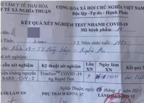 Nghệ An tiếp tục phát hiện lái xe sửa giấy test nhanh để lưu thông trên đường