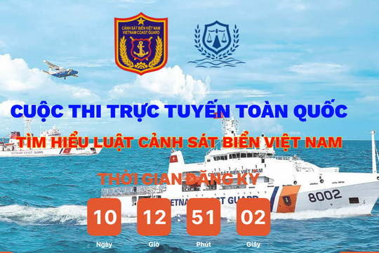 Thông qua giao diện website Cuộc thi trực tuyến toàn quốc 'Tìm hiểu Luật Cảnh sát biển Việt Nam'