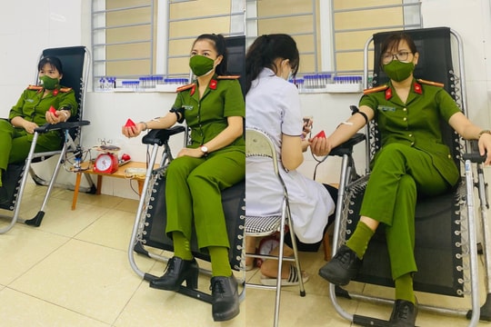 3 nữ cán bộ công an hiến máu giúp bệnh nhân nghèo phẫu thuật khẩn cấp