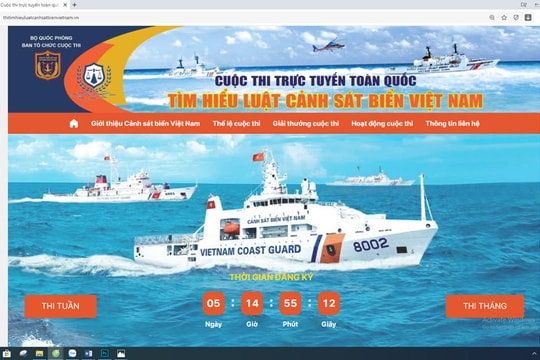 Nội dung cần biết về Cuộc thi trực tuyến toàn quốc 'Tìm hiểu Luật Cảnh sát biển Việt Nam'