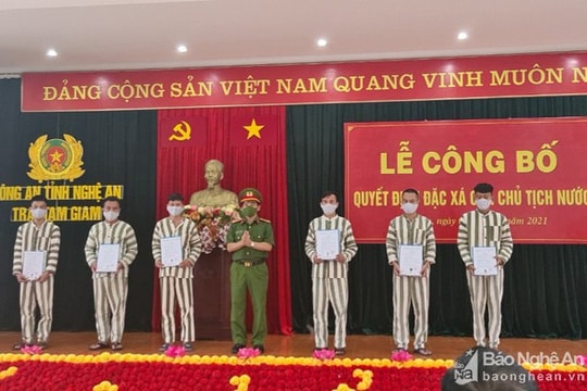 Nghệ An: 36 phạm nhân được giảm án, tha tù trước thời hạn