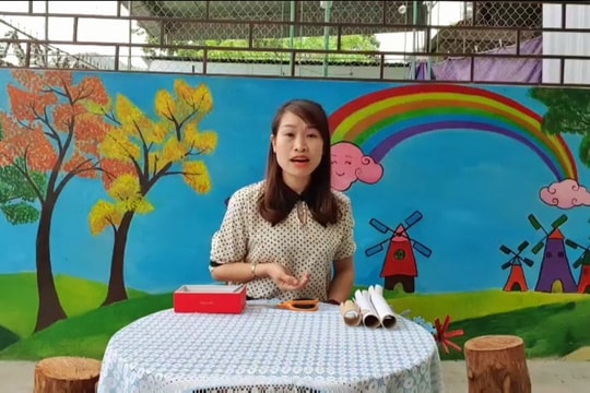 Giáo viên mầm non vùng cao Nghệ An quay clip hỗ trợ trẻ học ở nhà mùa dịch