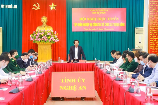 Ban Tổ chức Tỉnh ủy tập huấn nghiệp vụ công tác tổ chức xây dựng Đảng