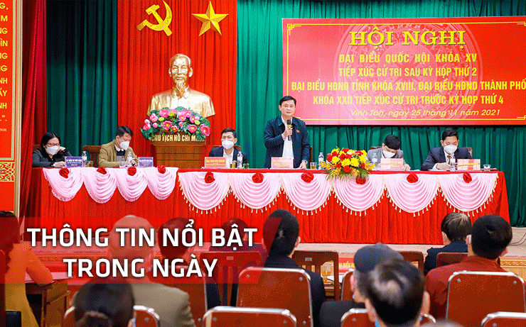 Nghệ An: Thông tin nổi bật ngày 25/11