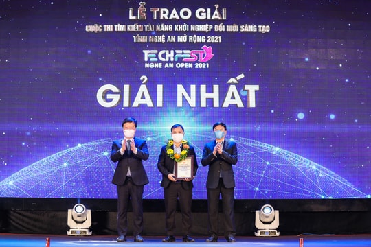 Nghệ An trao giải cho 10 dự án Khởi nghiệp đổi mới sáng tạo năm 2021