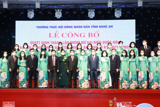 Công bố Quyết định thành lập Nhóm nữ đại biểu Quốc hội, Hội đồng nhân dân tỉnh Nghệ An