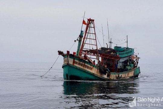 Trên đường tránh bão Rai, 2 thuyền viên Nghệ An mất tích trên biển