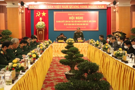 Đảng ủy Quân khu 4 ra Nghị quyết lãnh đạo thực hiện nhiệm vụ quân sự, quốc phòng năm 2022