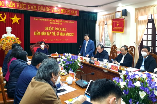 Kiểm điểm tập thể, cá nhân Ban Thường vụ Đảng ủy Khối Doanh nghiệp tỉnh năm 2021