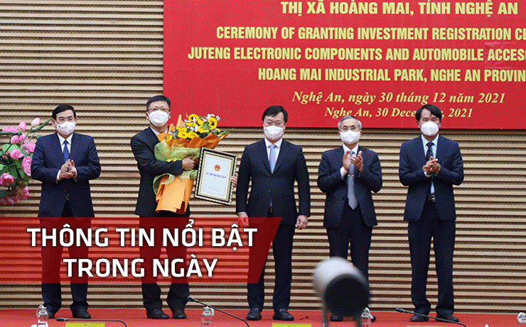 Nghệ An: Thông tin nổi bật ngày 30/12