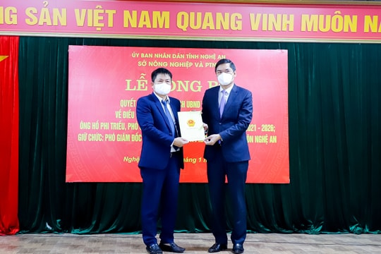 Công bố quyết định điều động và bổ nhiệm Phó Giám đốc Sở Nông nghiệp và PTNT