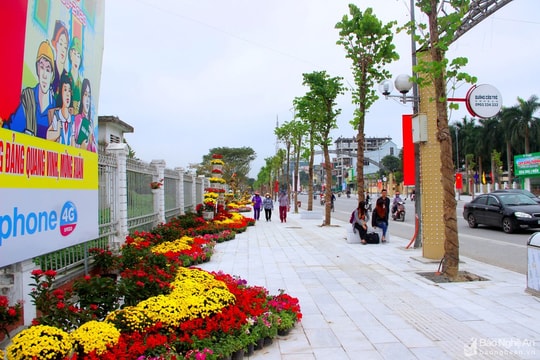 Thành phố Vinh xây dựng nhiều tuyến đường hoa đón Xuân Nhâm Dần 2022