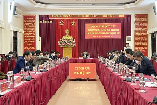 Các ban xây dựng Đảng và Văn phòng cấp ủy Nghệ An triển khai nhiệm vụ năm 2022