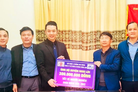 Hơn 1 tỷ đồng của Công ty CP Xi măng Sông Lam Nghệ An đồng hành với người nghèo đón Tết