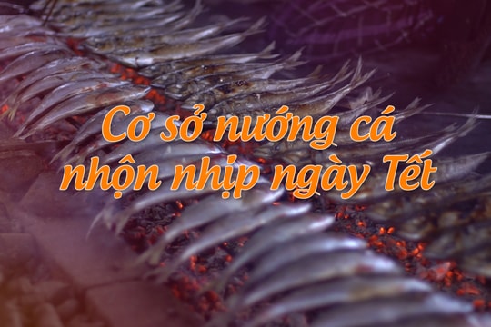 Làng cá nướng nhộn nhịp ngày Tết