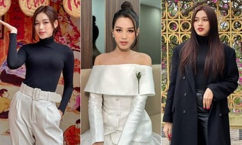 Hoa hậu Đỗ Thị Hà chuộng gu thời trang thanh lịch với hai gam màu kinh điển đen - trắng