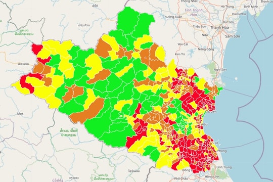 167 xã, phường ở Nghệ An thuộc vùng đỏ