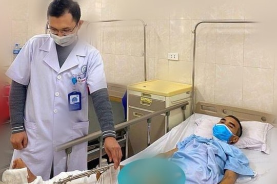 Gặp nạn khi cắt cỏ, người đàn ông bị đứt lìa cẳng chân