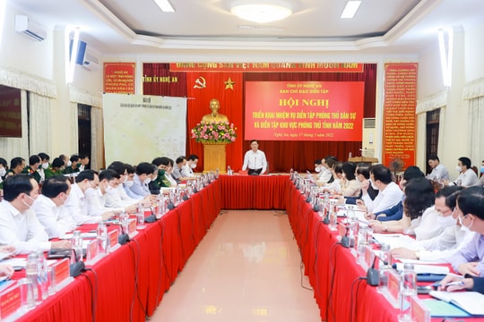 Nghệ An sẽ tổ chức diễn tập khu vực phòng thủ, phòng thủ dân sự năm 2022