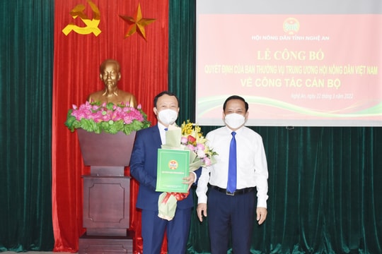 Hội Nông dân tỉnh Nghệ An có tân Phó Chủ tịch