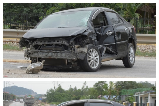 Va chạm cùng chiều với xe bồn, xe con nát đầu, móp thân