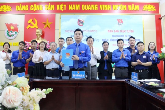 Tỉnh đoàn Nghệ An điện đàm với Đoàn Thanh niên 3 tỉnh của nước bạn Lào 