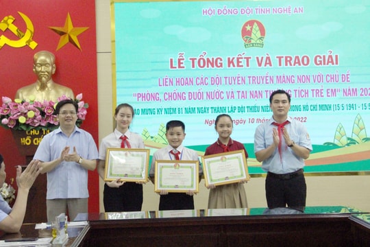 Hội Đồng đội tỉnh Nghệ An trao giải các cuộc thi dành cho thiếu niên, nhi đồng