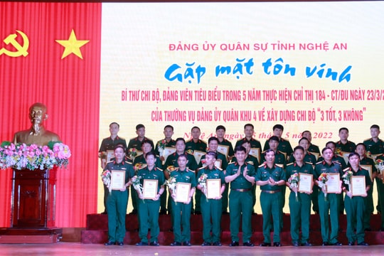 Đảng ủy Quân sự tỉnh Nghệ An: Tôn vinh bí thư chi bộ, đảng viên tiêu biểu 