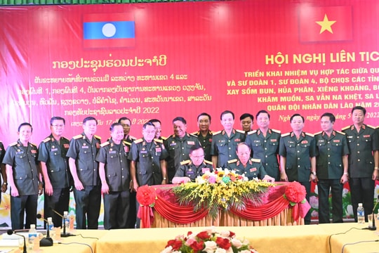 Triển khai nhiệm vụ hợp tác năm 2022 giữa Quân khu 4 và lực lượng vũ trang các tỉnh bạn Lào 