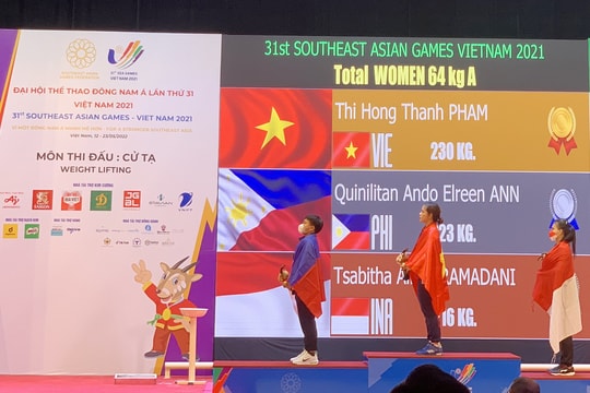 VĐV cử tạ Nghệ An đoạt HCV SEA Games 31
